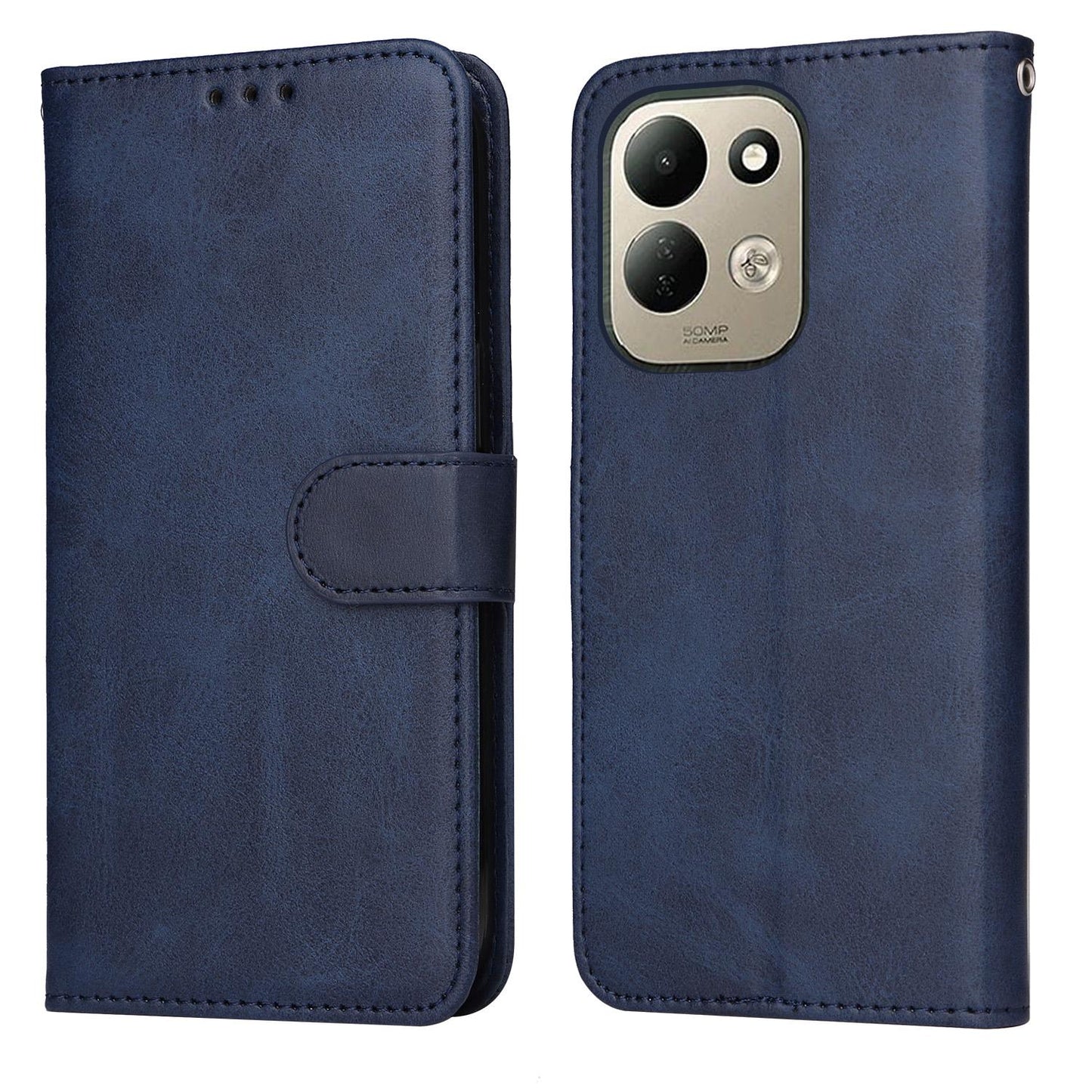 For Redmi 17 5G / 4G Global 170mm Classic Calf Texture Flip Leather Phone Case(Blue)