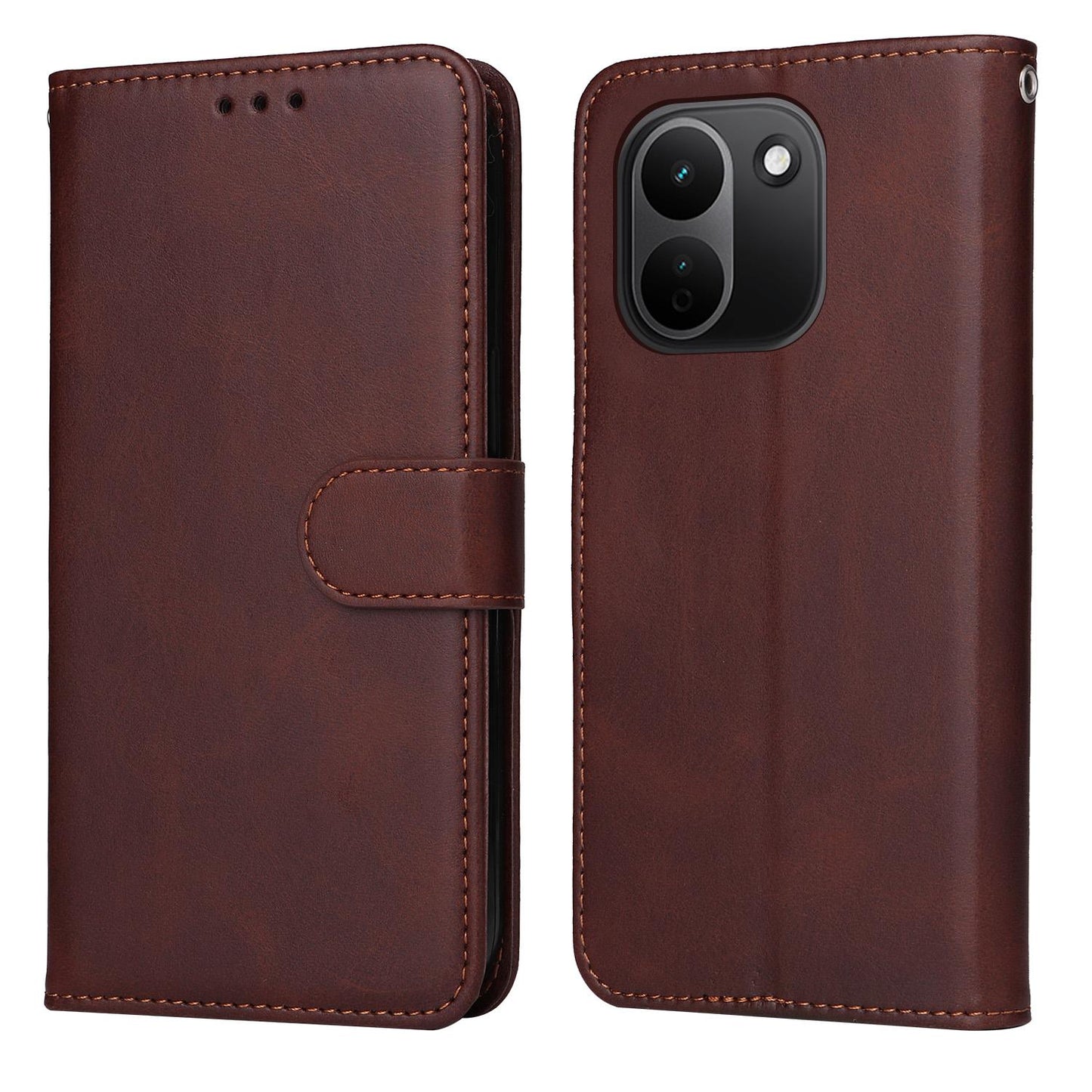 For Redmi Note 17 Pro+ 5G Global 163mm Classic Calf Texture Flip Leather Phone Case(Brown)