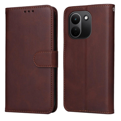 For Redmi Note 17 Pro+ 5G Global 163mm Classic Calf Texture Flip Leather Phone Case(Brown)