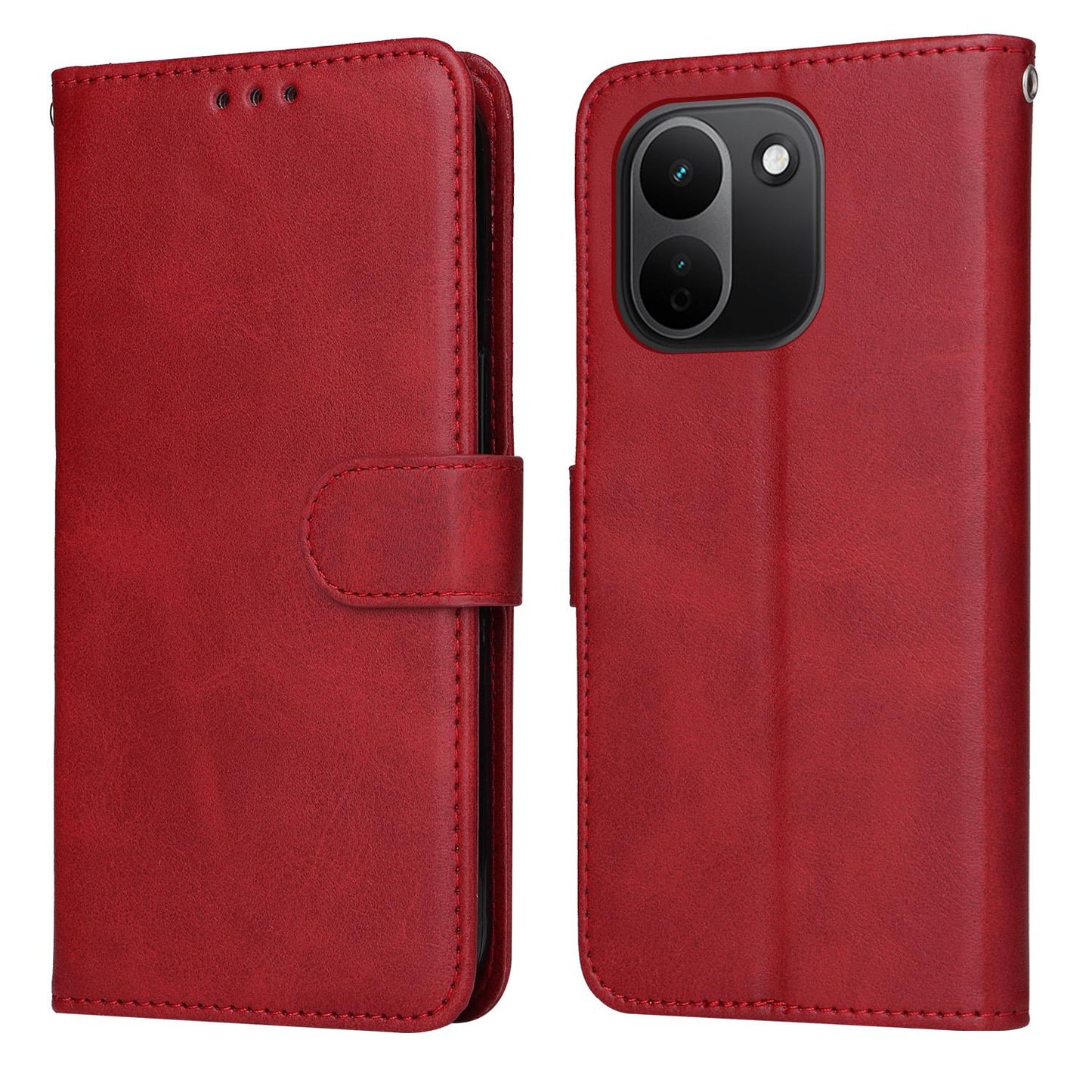 For Redmi Note 17 Pro+ 5G Global 163mm Classic Calf Texture Flip Leather Phone Case(Red)