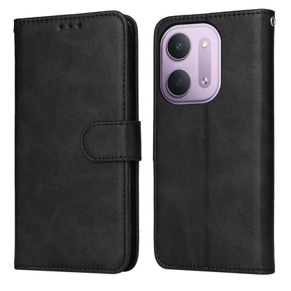 For For Redmi 17C 5G Classic Calf Texture Flip Leather Phone Case - Black - EDA006822629B