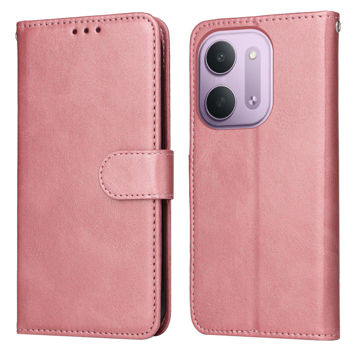 For For Redmi 17C 5G Classic Calf Texture Flip Leather Phone Case - Rose Gold - EDA006822629D