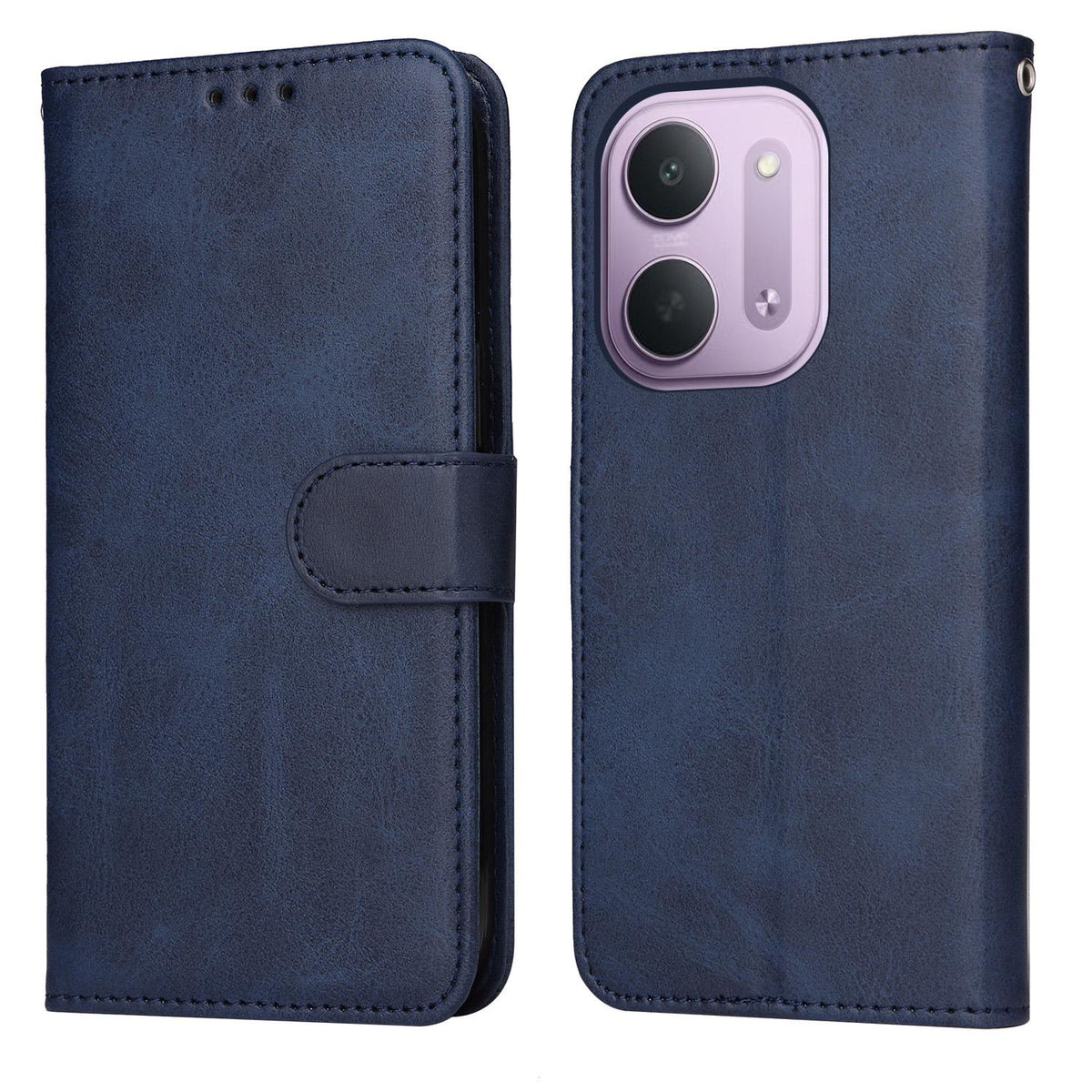 For For Redmi 17C 5G Classic Calf Texture Flip Leather Phone Case - Blue - EDA006822629E
