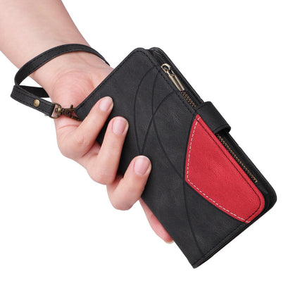 For Redmi Note 17 Pro+ 5G Global 163mm Dual-color 9 Card Slots Zipper Wallet Leather Phone Case(Black)