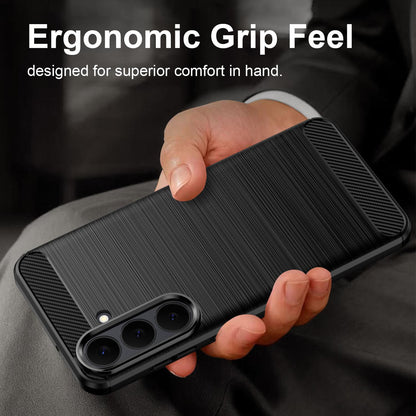 For Galaxy S26 FE 5G Carbon Fiber Brushed Texture TPU Phone Case - Black - EDA006827211A