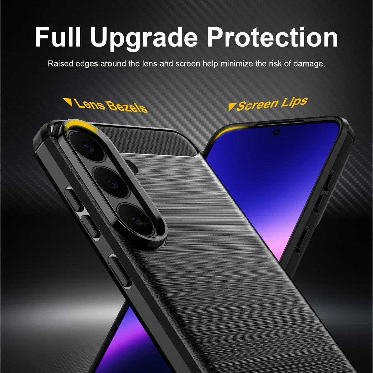 For Galaxy S26 FE 5G Carbon Fiber Brushed Texture TPU Phone Case - Black - EDA006827211A