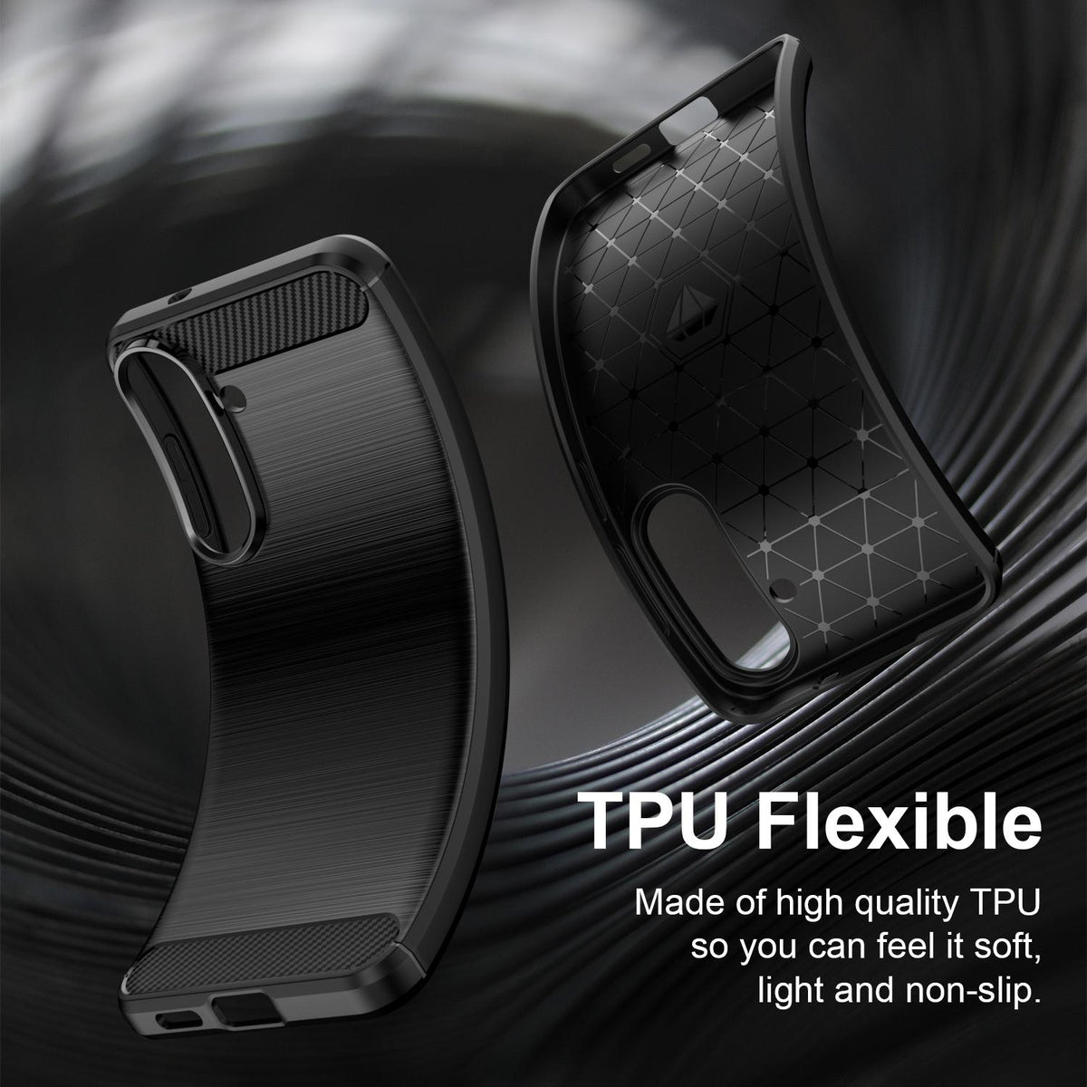 For Galaxy S26 FE 5G Carbon Fiber Brushed Texture TPU Phone Case - Black - EDA006827211A