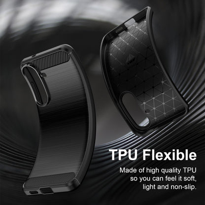 For Galaxy S26 FE 5G Carbon Fiber Brushed Texture TPU Phone Case - Black - EDA006827211A