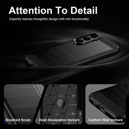 For Galaxy S26 FE 5G Carbon Fiber Brushed Texture TPU Phone Case - Black - EDA006827211A