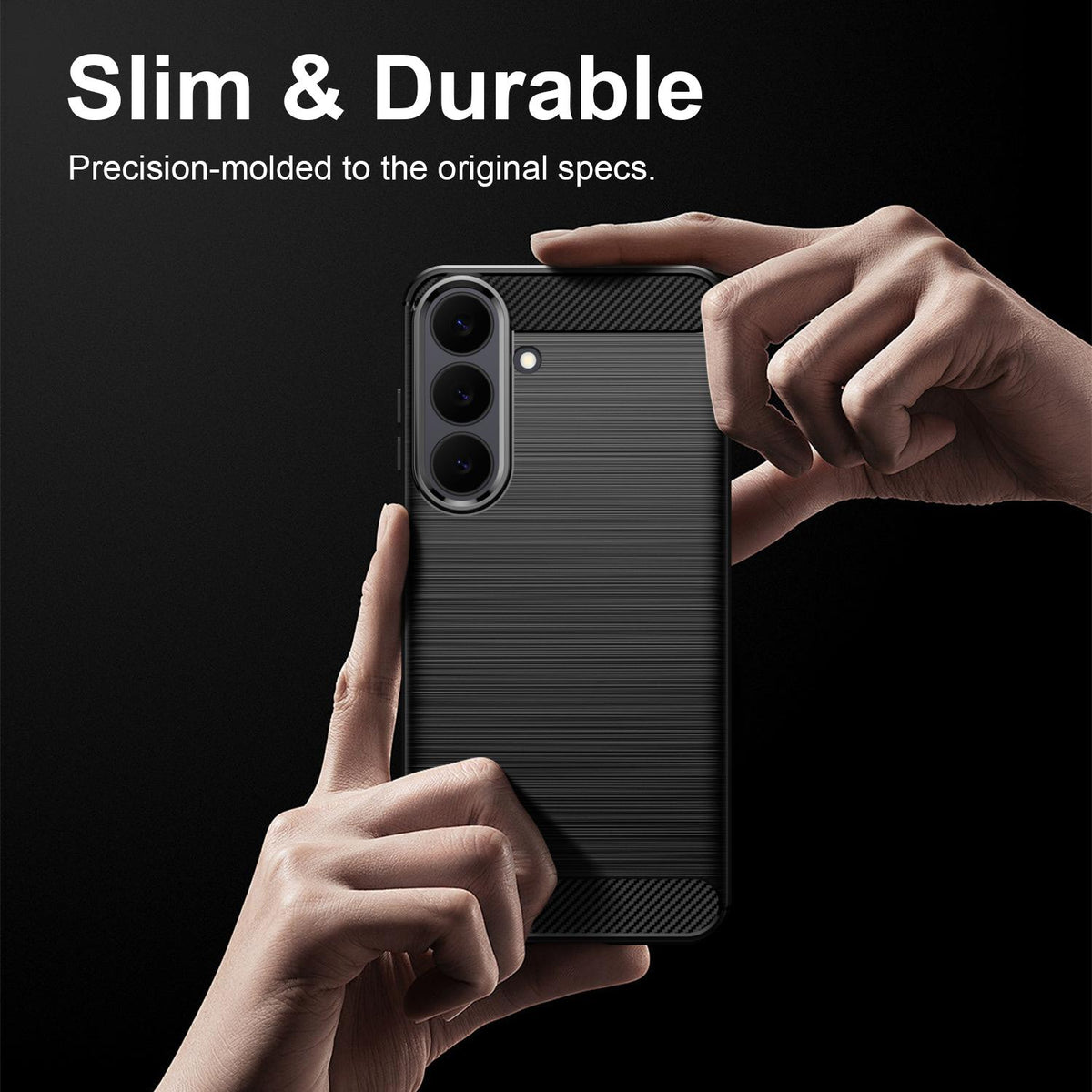 For Galaxy S26 FE 5G Carbon Fiber Brushed Texture TPU Phone Case - Black - EDA006827211A