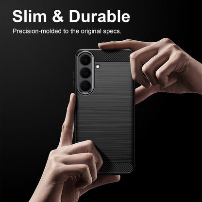 For Galaxy S26 FE 5G Carbon Fiber Brushed Texture TPU Phone Case - Black - EDA006827211A