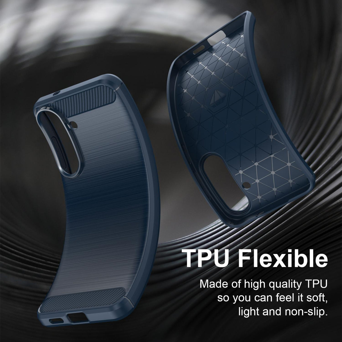 For Galaxy S26 FE 5G Carbon Fiber Brushed Texture TPU Phone Case - Blue - EDA006827211B