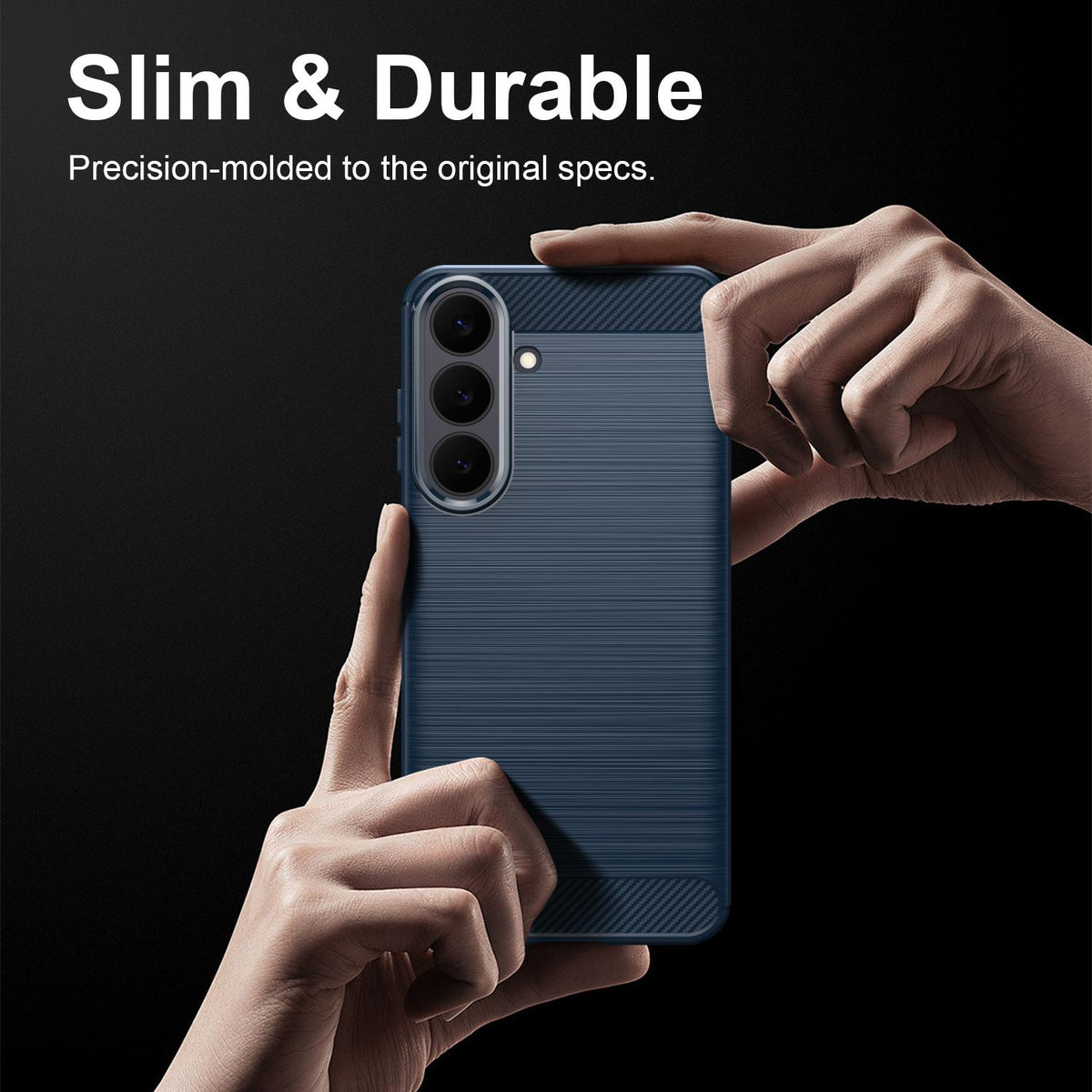 For Galaxy S26 FE 5G Carbon Fiber Brushed Texture TPU Phone Case - Blue - EDA006827211B