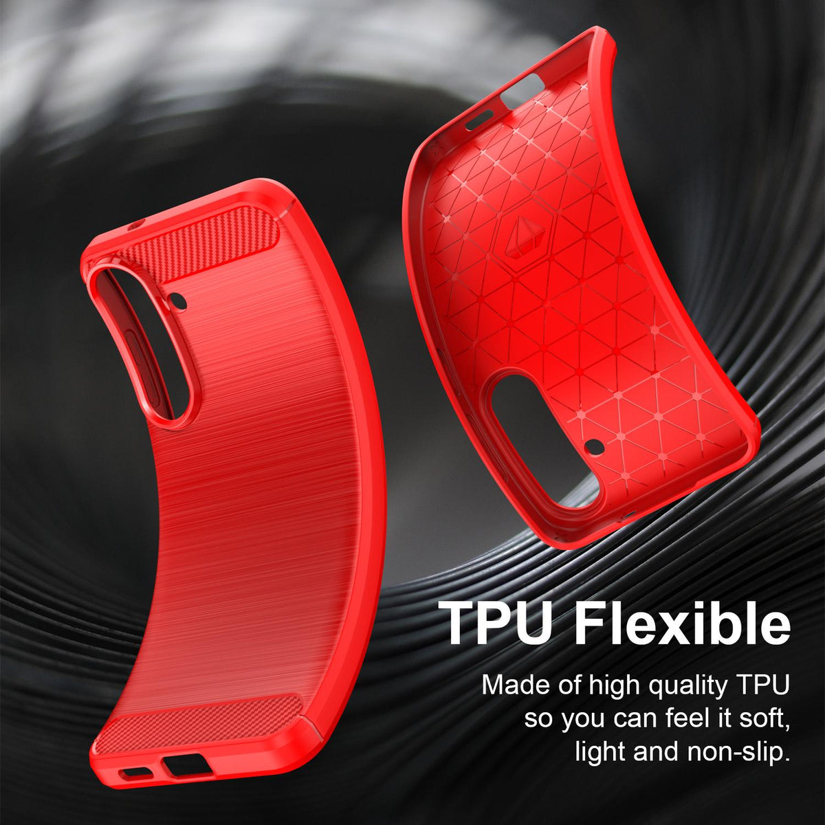 For Galaxy S26 FE 5G Carbon Fiber Brushed Texture TPU Phone Case - Red - EDA006827211C
