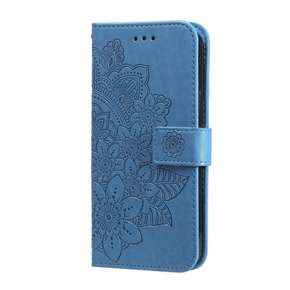 For Redmi K90 Pro Max / Xiaomi Poco F8 Ultra 5G Seven-petal Flowers Embossing Leather Phone Case(Blue)