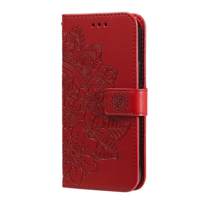 For Redmi K90 Pro Max / Xiaomi Poco F8 Ultra 5G Seven-petal Flowers Embossing Leather Phone Case(Red)