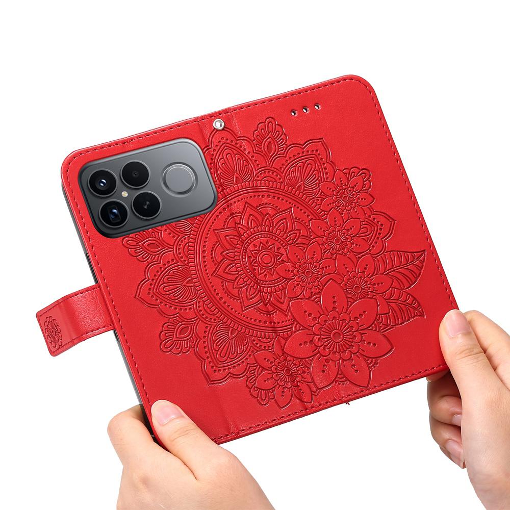 For Redmi K90 Pro Max / Xiaomi Poco F8 Ultra 5G Seven-petal Flowers Embossing Leather Phone Case(Red)