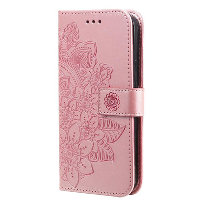 For Redmi K90 Pro Max / Xiaomi Poco F8 Ultra 5G Seven-petal Flowers Embossing Leather Phone Case(Rose Gold)