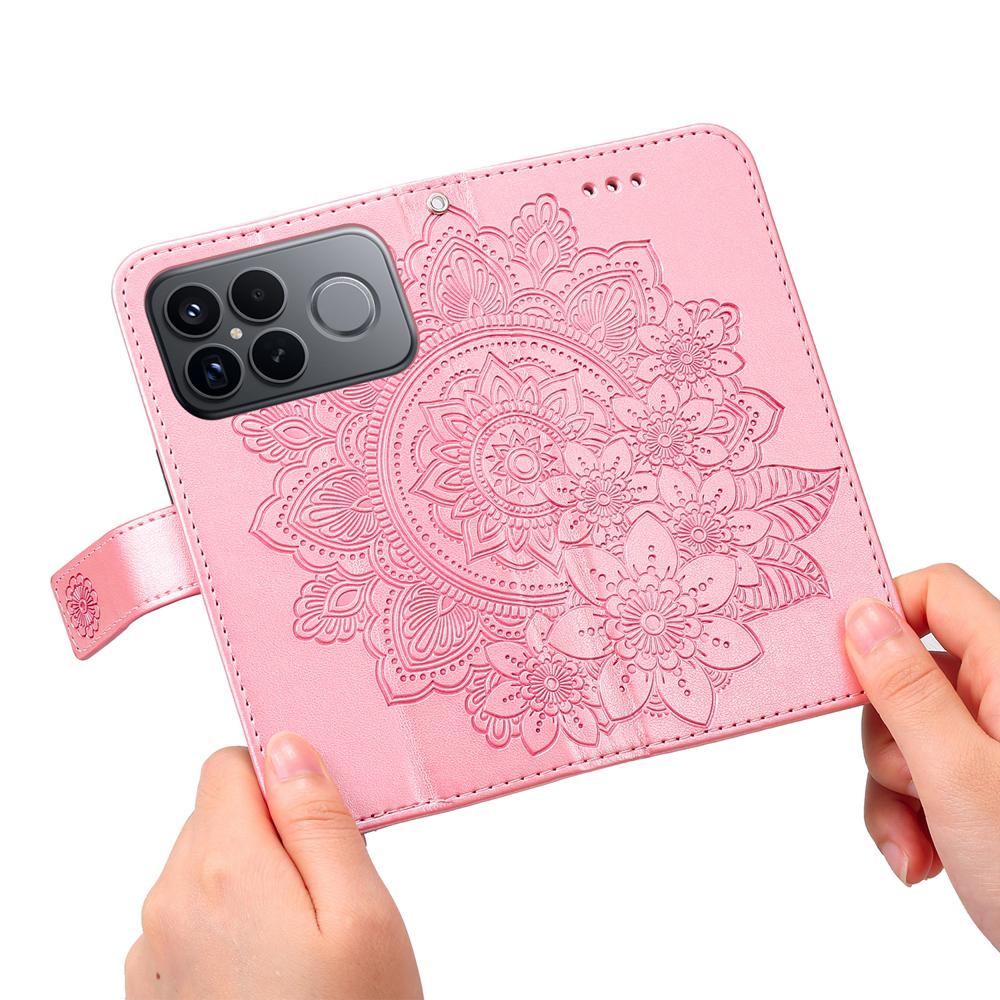 For Redmi K90 Pro Max / Xiaomi Poco F8 Ultra 5G Seven-petal Flowers Embossing Leather Phone Case(Rose Gold)