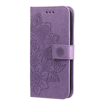 For Redmi 17 5G / 4G Global 170mm Seven-petal Flowers Embossing Leather Phone Case(Light Purple)