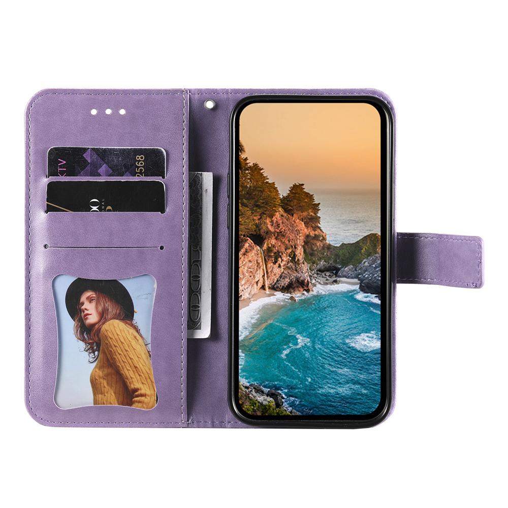For Redmi 17 5G / 4G Global 170mm Seven-petal Flowers Embossing Leather Phone Case(Light Purple)