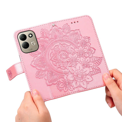For Redmi 17 5G / 4G Global 170mm Seven-petal Flowers Embossing Leather Phone Case(Rose Gold)