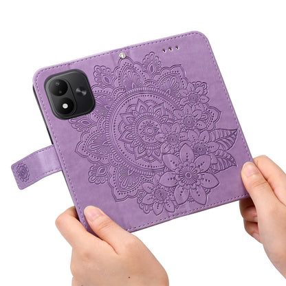 For Redmi Note 17 5G / 4G Global 171mm Seven-petal Flowers Embossing Leather Phone Case(Light Purple)