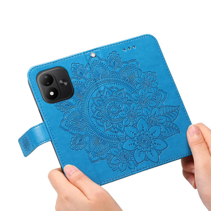 For Redmi Note 17 5G / 4G Global 171mm Seven-petal Flowers Embossing Leather Phone Case(Blue)