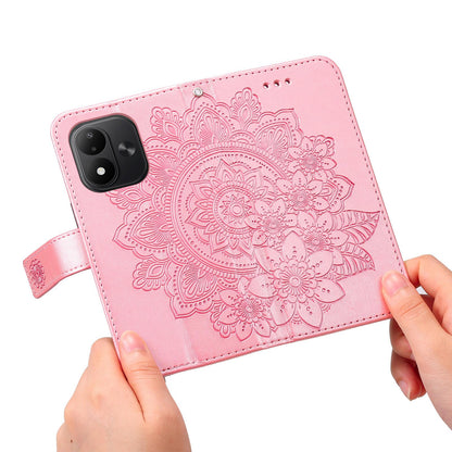 For Redmi Note 17 5G / 4G Global 171mm Seven-petal Flowers Embossing Leather Phone Case(Rose Gold)