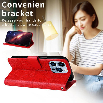 For Redmi K90 Pro Max / Xiaomi Poco F8 Ultra 5G Embossed Sunflower Leather Phone Case(Red)