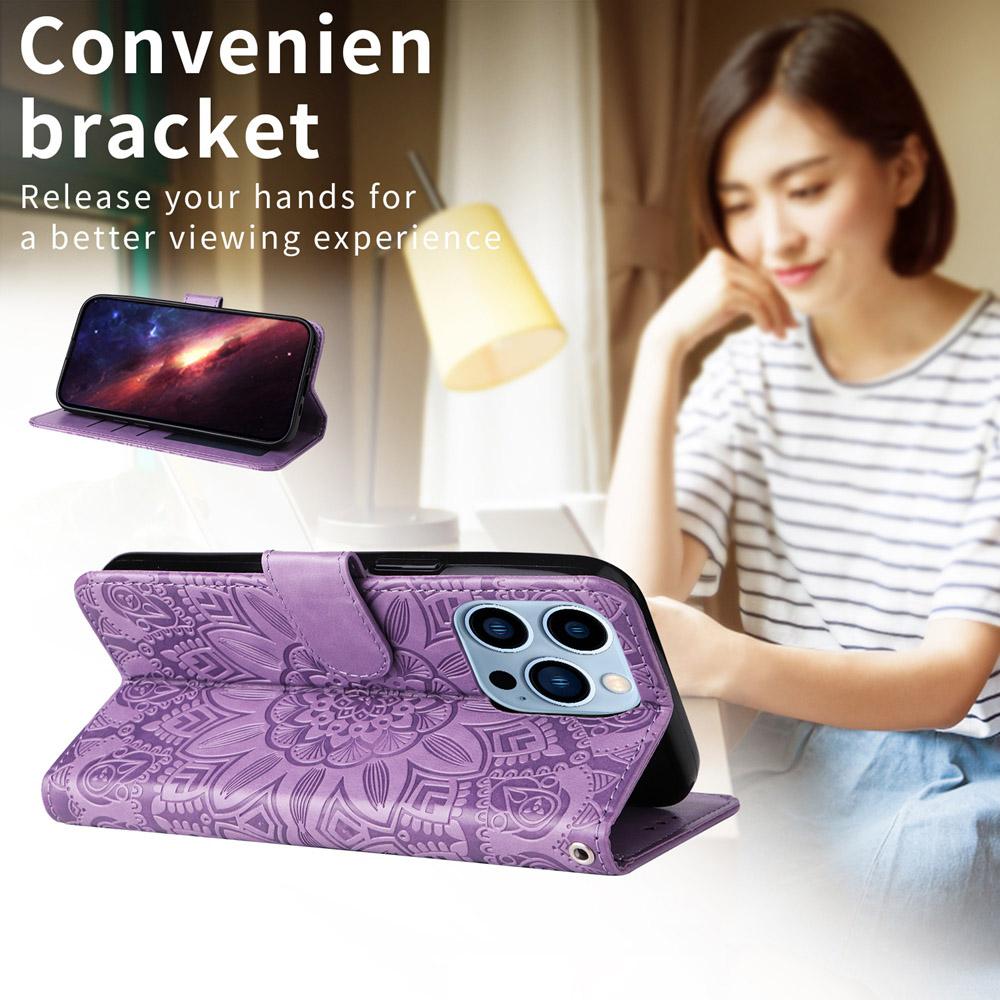 For Redmi K90 Pro Max / Xiaomi Poco F8 Ultra 5G Embossed Sunflower Leather Phone Case(Purple)