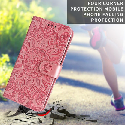 For Redmi 17 5G / 4G Global 170mm Embossed Sunflower Leather Phone Case(Rose Gold)