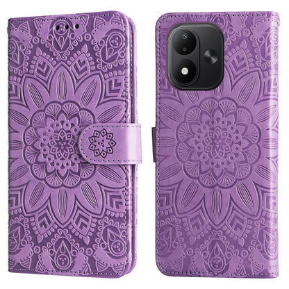 For Redmi Note 17 5G / 4G Global 171mm Embossed Sunflower Leather Phone Case(Purple)
