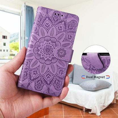 For Redmi Note 17 5G / 4G Global 171mm Embossed Sunflower Leather Phone Case(Purple)