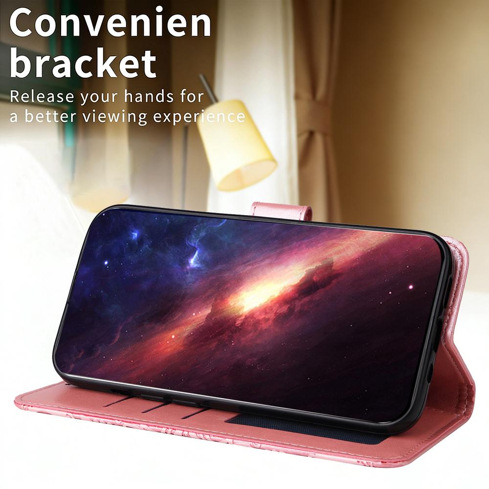 For Redmi Note 17 Pro+ 5G Global 163mm Embossed Sunflower Leather Phone Case(Rose Gold)