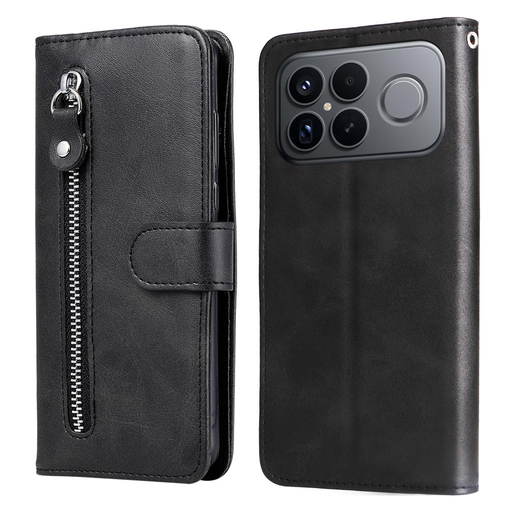 For Redmi K90 Pro Max / Xiaomi Poco F8 Ultra 5G Fashion Calf Texture Zipper Leather Phone Case(Black)