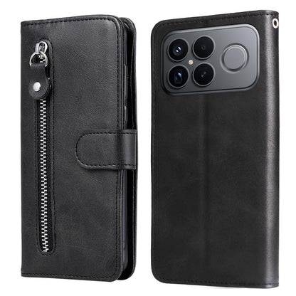 For Redmi K90 Pro Max / Xiaomi Poco F8 Ultra 5G Fashion Calf Texture Zipper Leather Phone Case(Black)