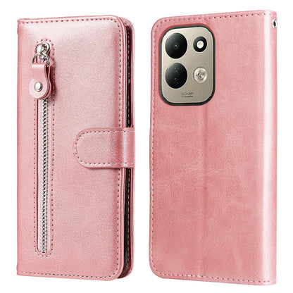For Redmi 17 5G / 4G Global 170mm Fashion Calf Texture Zipper Leather Phone Case(Rose Gold)