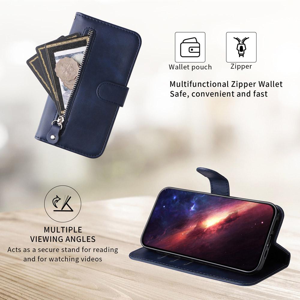 For Redmi 17 5G / 4G Global 170mm Fashion Calf Texture Zipper Leather Phone Case(Blue)