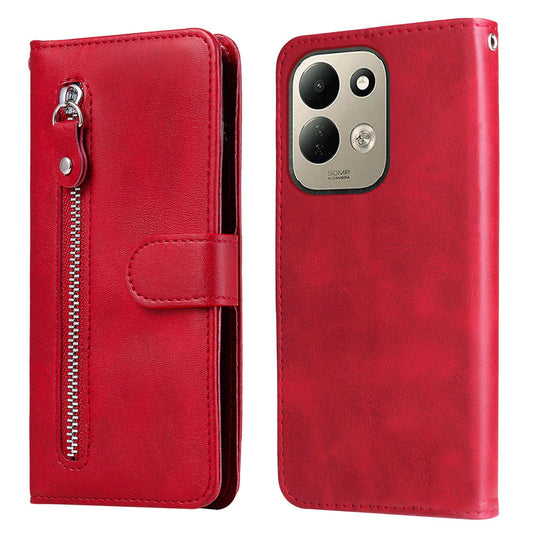 For Redmi 17 5G / 4G Global 170mm Fashion Calf Texture Zipper Leather Phone Case(Red)