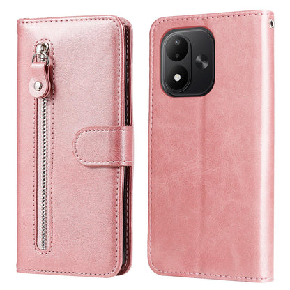 For Redmi Note 17 5G / 4G Global 171mm Fashion Calf Texture Zipper Leather Phone Case(Rose Gold)