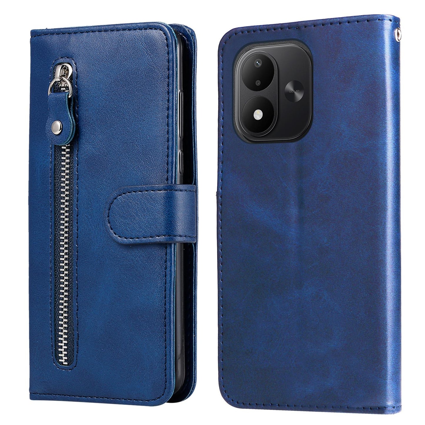 For Redmi Note 17 5G / 4G Global 171mm Fashion Calf Texture Zipper Leather Phone Case(Blue)