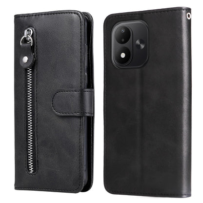 For Redmi Note 17 5G / 4G Global 171mm Fashion Calf Texture Zipper Leather Phone Case(Black)