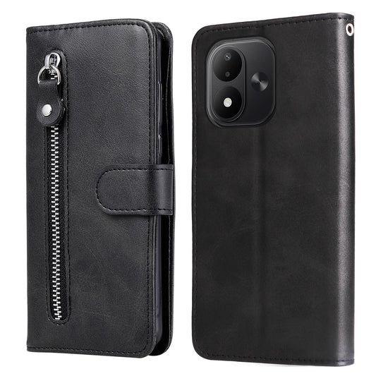 For Redmi Note 17 5G / 4G Global 171mm Fashion Calf Texture Zipper Leather Phone Case(Black)