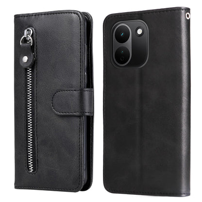 For Redmi Note 17 Pro+ 5G Global 163mm Fashion Calf Texture Zipper Leather Phone Case(Black)