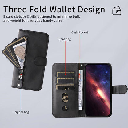 For Redmi Note 17 Pro+ 5G Global 163mm Fashion Calf Texture Zipper Leather Phone Case(Black)