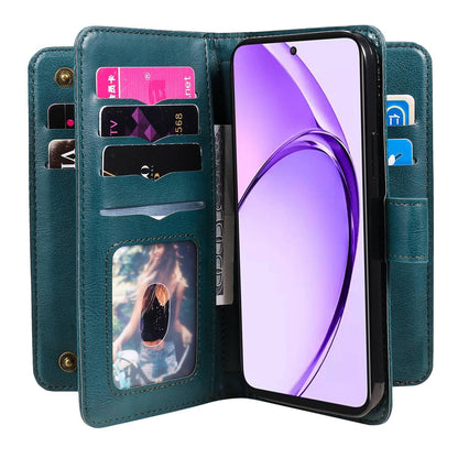 For Xiaomi Poco C95 Pro Multi-Function Wallet 10 Card Slots Leather Phone Case(Dark Green)