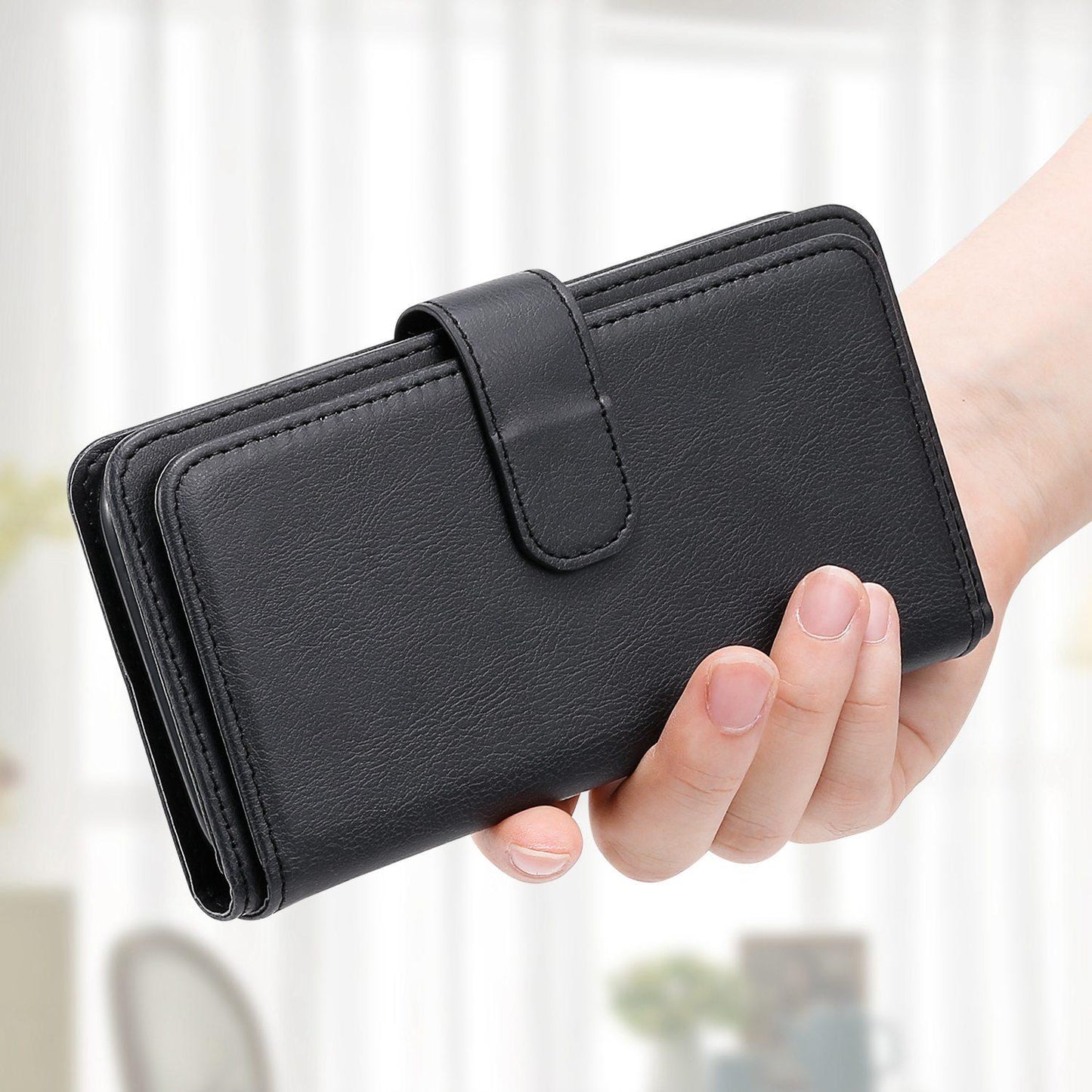 For Xiaomi Poco C95 Pro Multi-Function Wallet 10 Card Slots Leather Phone Case(Black)