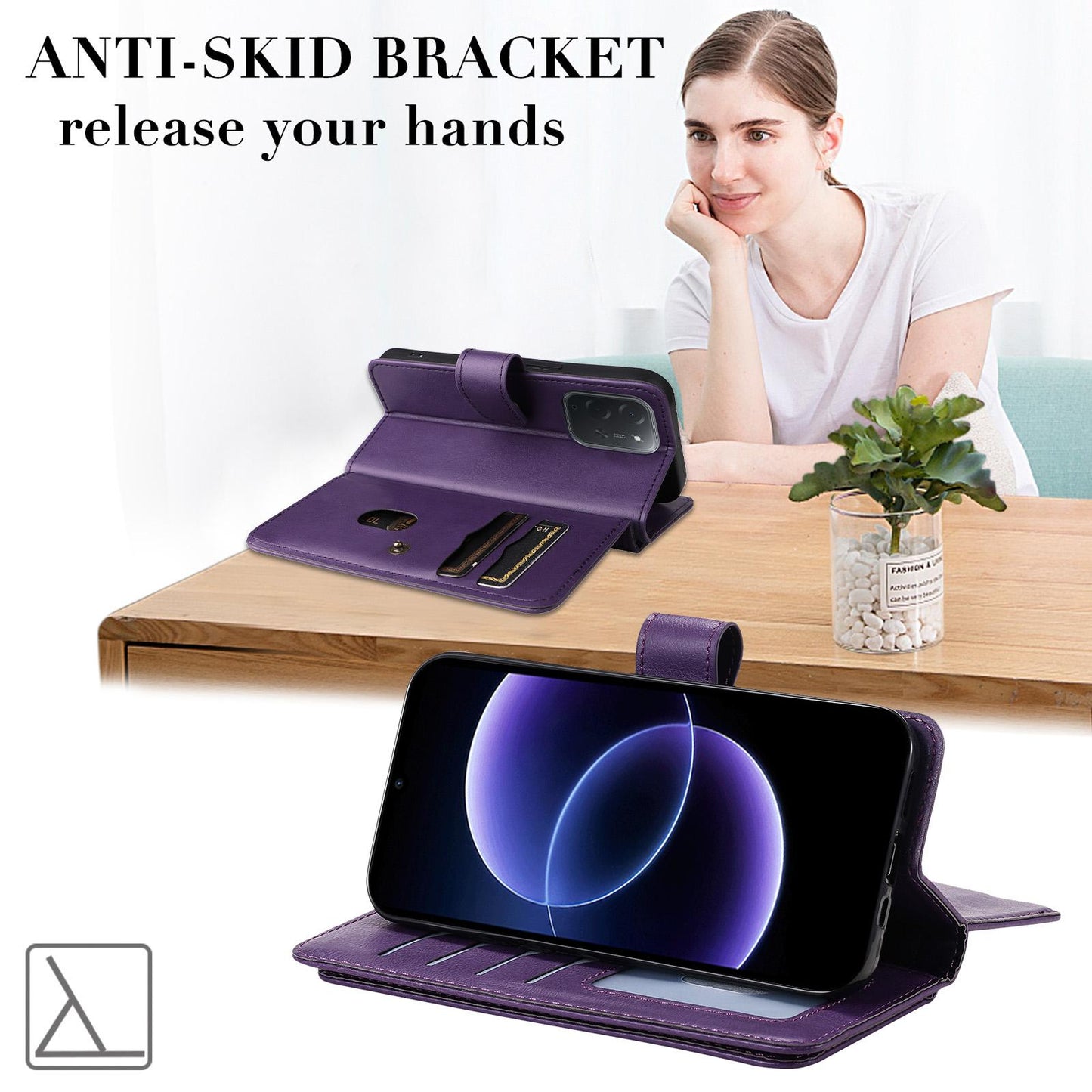 For Xiaomi Poco C95 Pro Multi-Function Wallet 10 Card Slots Leather Phone Case(Violet)
