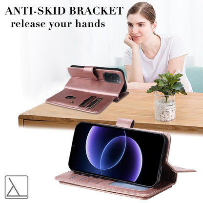 For Xiaomi Poco C95 Pro Multi-Function Wallet 10 Card Slots Leather Phone Case(Rose Gold)